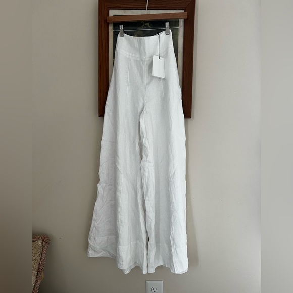 Dissh White Aisle Linen Wide Leg Pants - Picture 7 of 7
